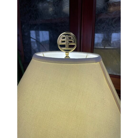 Vintage Hand-Painted Porcelain Table Lamp With Oriental Landscape Design & Brass - Picture 7 of 10